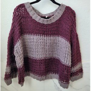 Free People Over-Sized Loose Knit Block Sweater
